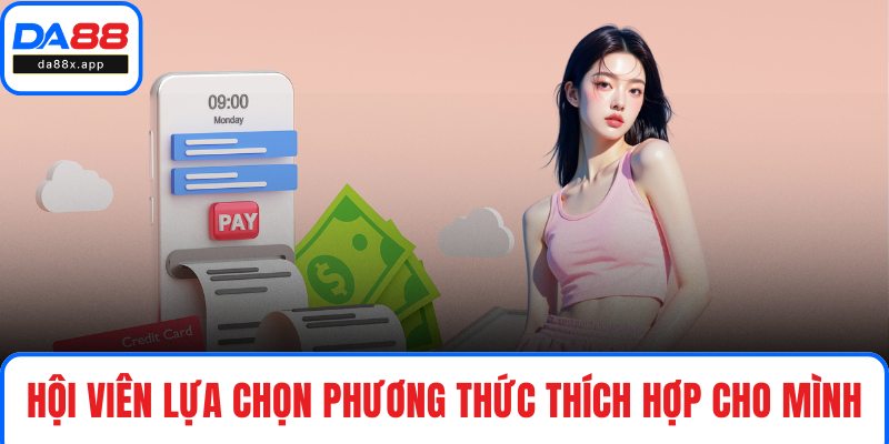 Hội viên lựa chọn phương thức thích hợp cho mình